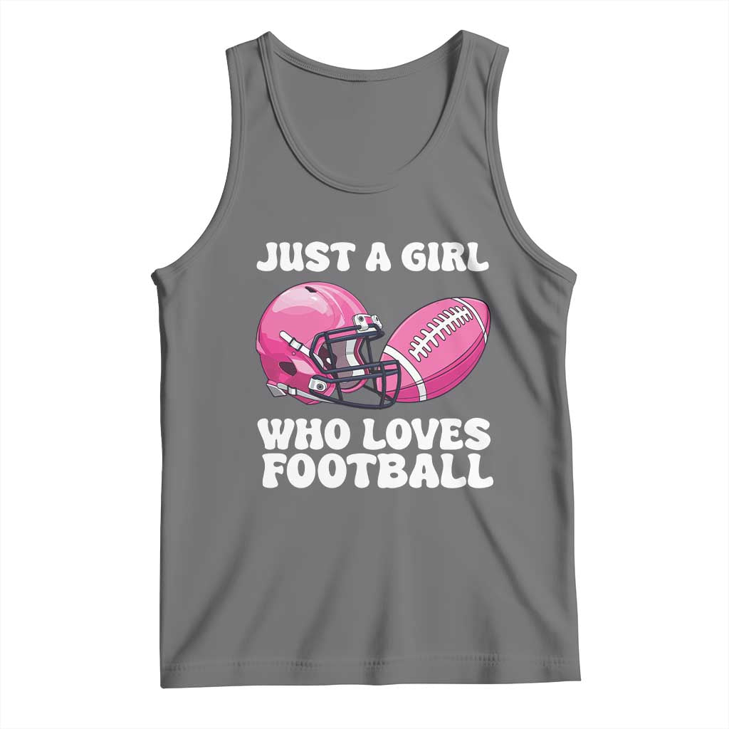 Funny Just A Girl Who Loves Football Tank Top TS10 Black Heather Print Your Wear