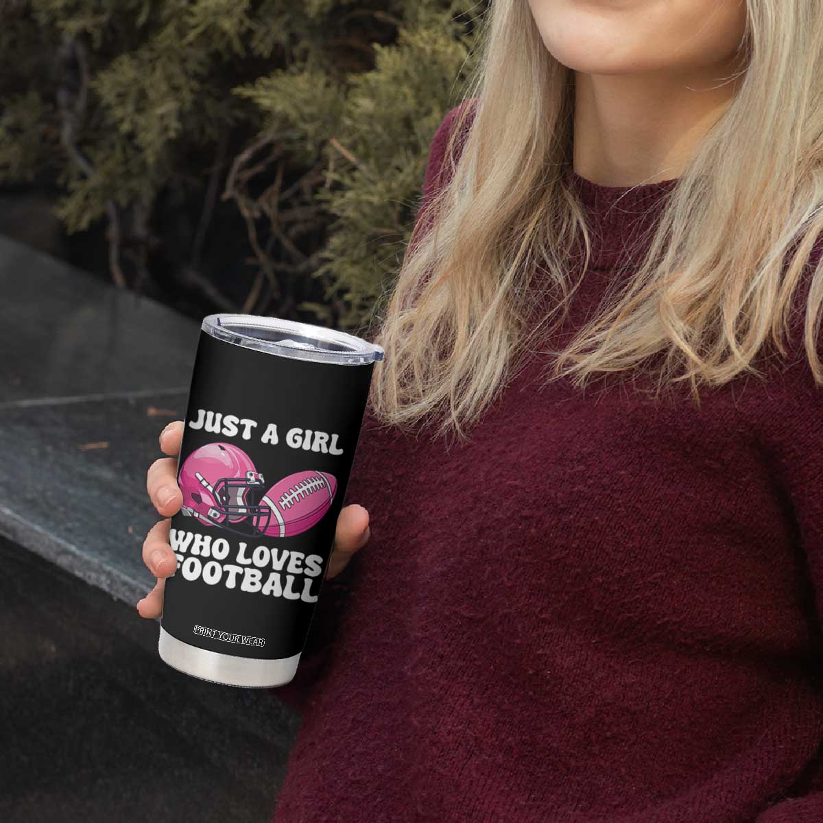 Funny Just A Girl Who Loves Football Tumbler Cup TS10 Print Your Wear