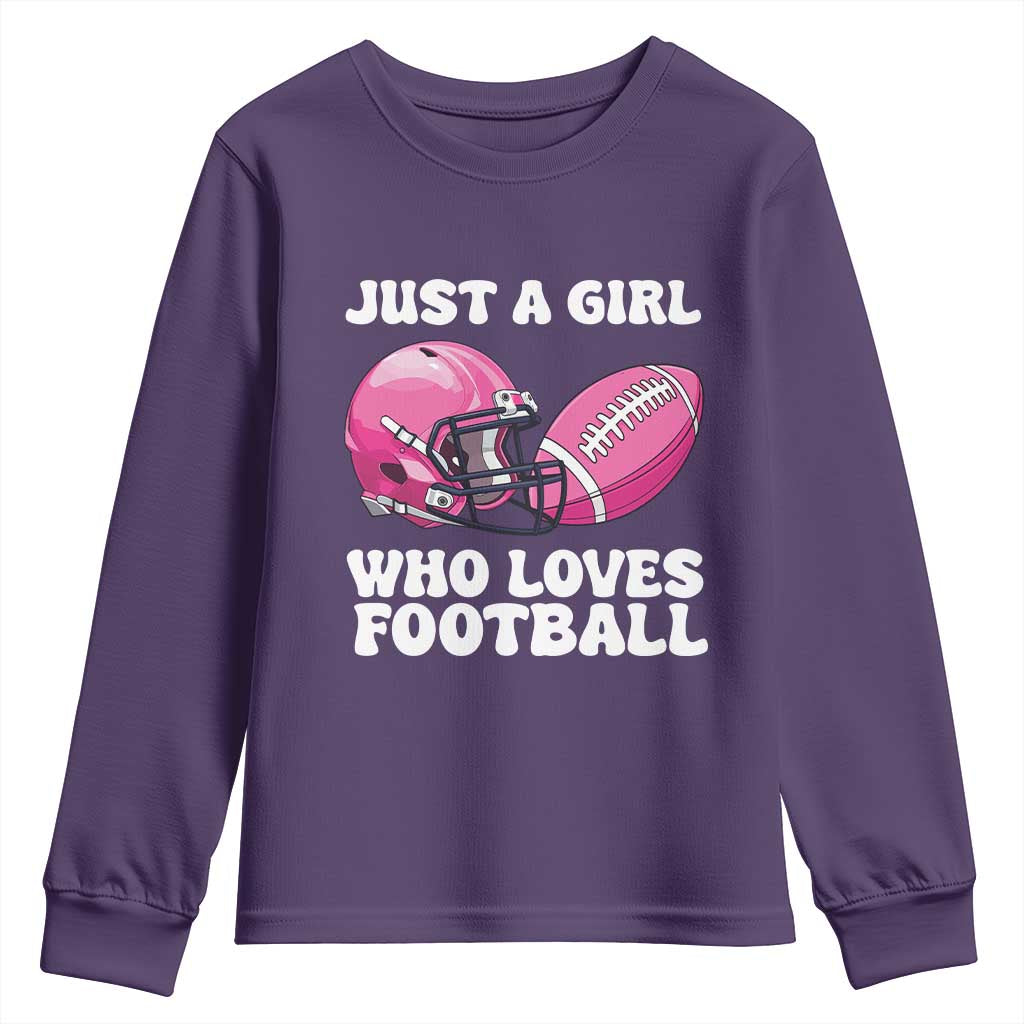 Funny Just A Girl Who Loves Football Youth Sweatshirt TS10 Purple Print Your Wear