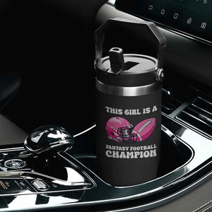 This Girl Is A Fantasy Football Champion Flip Straw Tumbler Funny Champ Champion Draft TS10 Print Your Wear