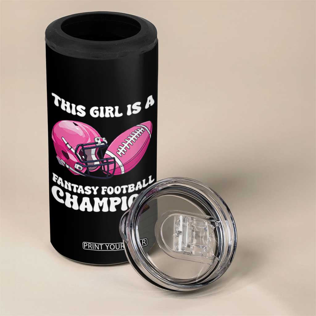 This Girl Is A Fantasy Football Champion 4 in 1 Can Cooler Tumbler Funny Champ Champion Draft TS10 Print Your Wear