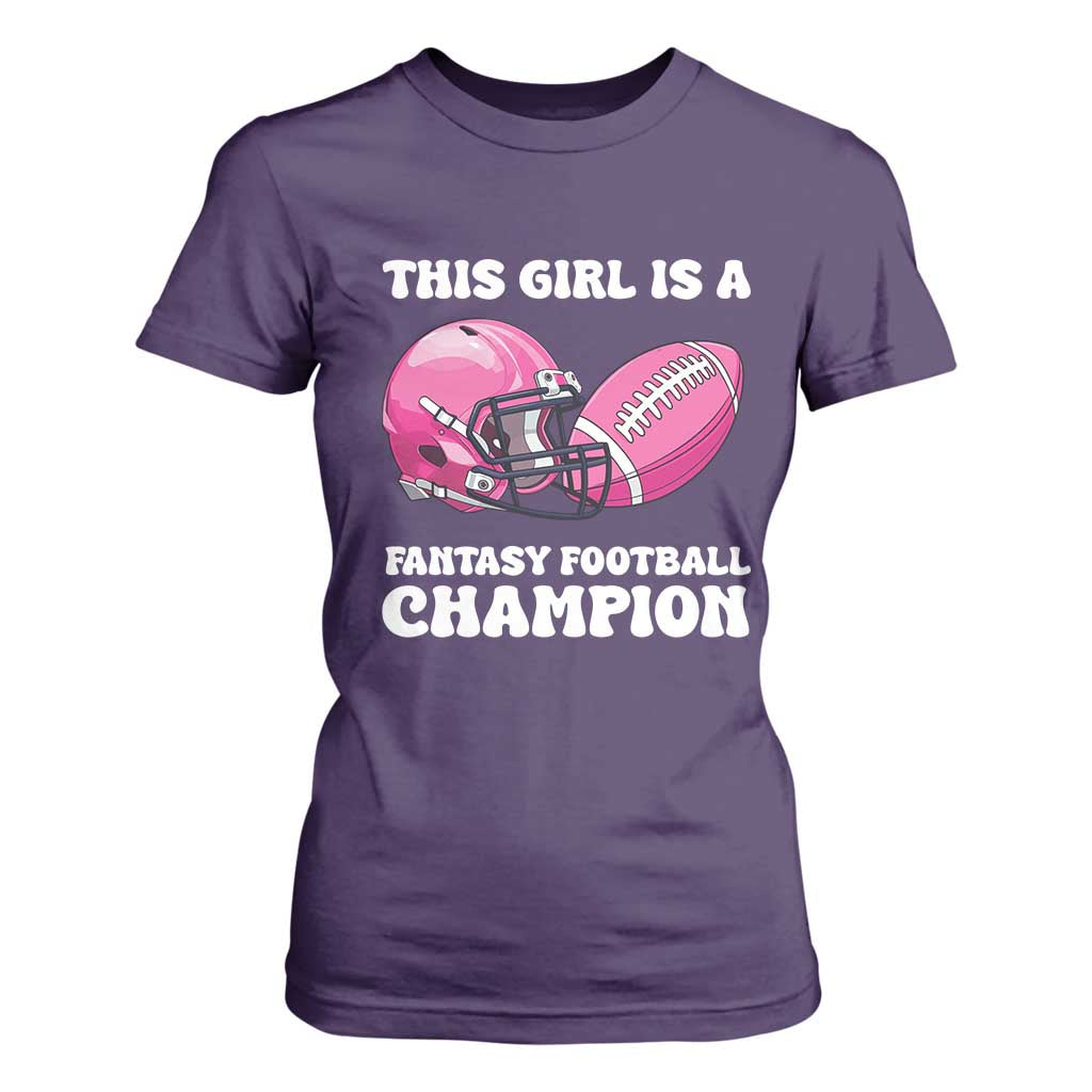 This Girl Is A Fantasy Football Champion T Shirt For Women Funny Champ Champion Draft TS10 Purple Print Your Wear