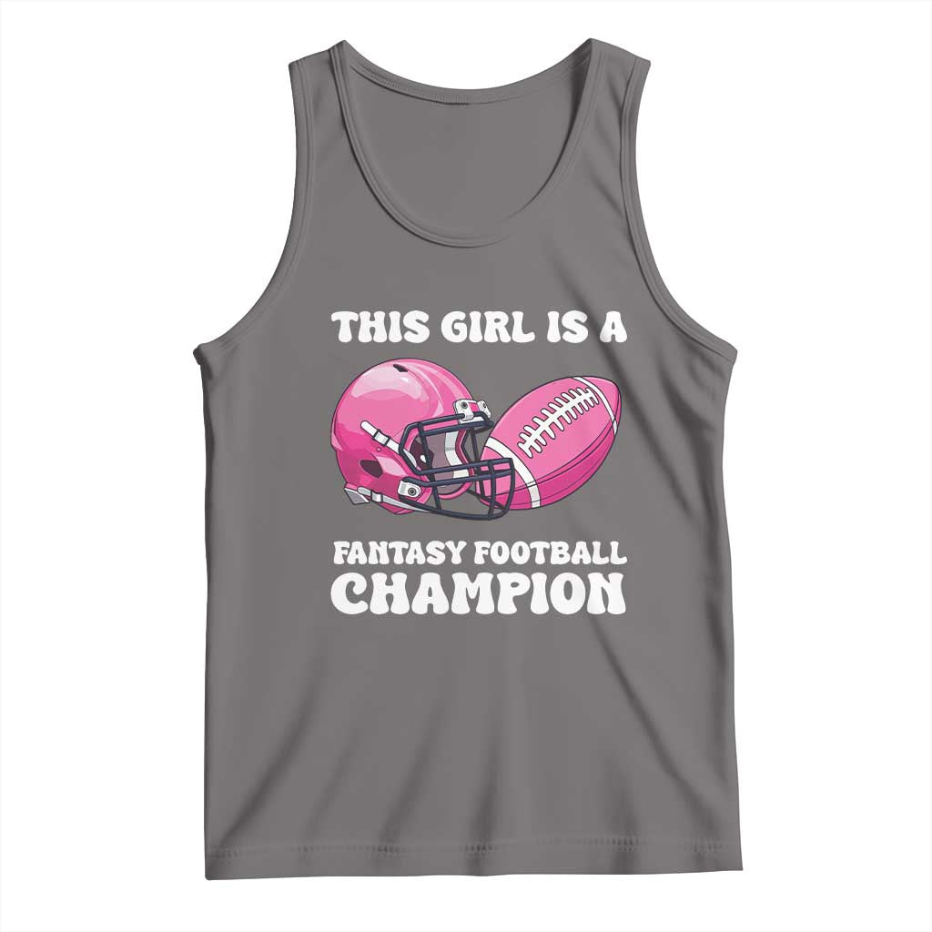 This Girl Is A Fantasy Football Champion Tank Top Funny Champ Champion Draft TS10 Deep Heather Print Your Wear
