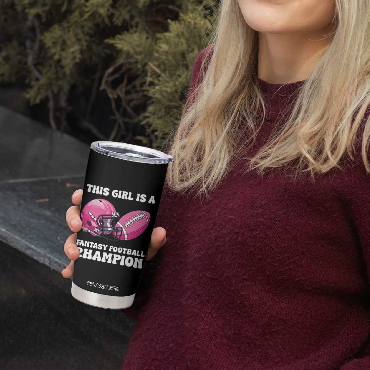 This Girl Is A Fantasy Football Champion Tumbler Cup Funny Champ Champion Draft TS10 Print Your Wear