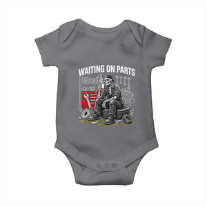 Funny Waiting On Parts Mechanic Skeleton Auto Repair Life Baby Onesie TS10 Charcoal Print Your Wear