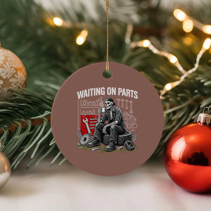 Funny Waiting On Parts Mechanic Skeleton Auto Repair Life Ceramic Ornament TS10 1pc Mocha Print Your Wear