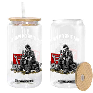 Funny Waiting On Parts Mechanic Skeleton Auto Repair Life Glass Can TS10 Print Your Wear
