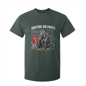 Funny Waiting On Parts Mechanic Skeleton Auto Repair Life T Shirt For Kid TS10 Dark Forest Green Print Your Wear