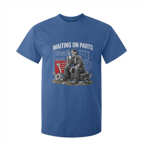Funny Waiting On Parts Mechanic Skeleton Auto Repair Life T Shirt For Kid TS10 Royal Blue Print Your Wear