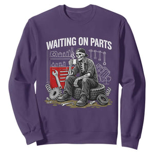 Funny Waiting On Parts Mechanic Skeleton Auto Repair Life Sweatshirt TS10 Purple Print Your Wear