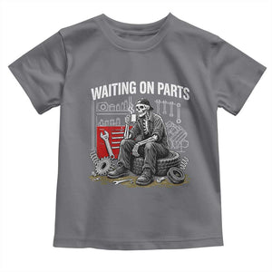 Funny Waiting On Parts Mechanic Skeleton Auto Repair Life Toddler T Shirt TS10 Charcoal Print Your Wear