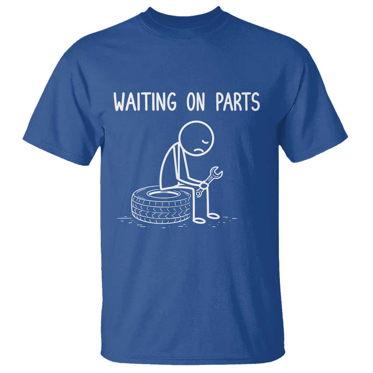 Funny Waiting On Parts Mechanic Auto Repair Car T Shirt TS10 Royal Blue Print Your Wear