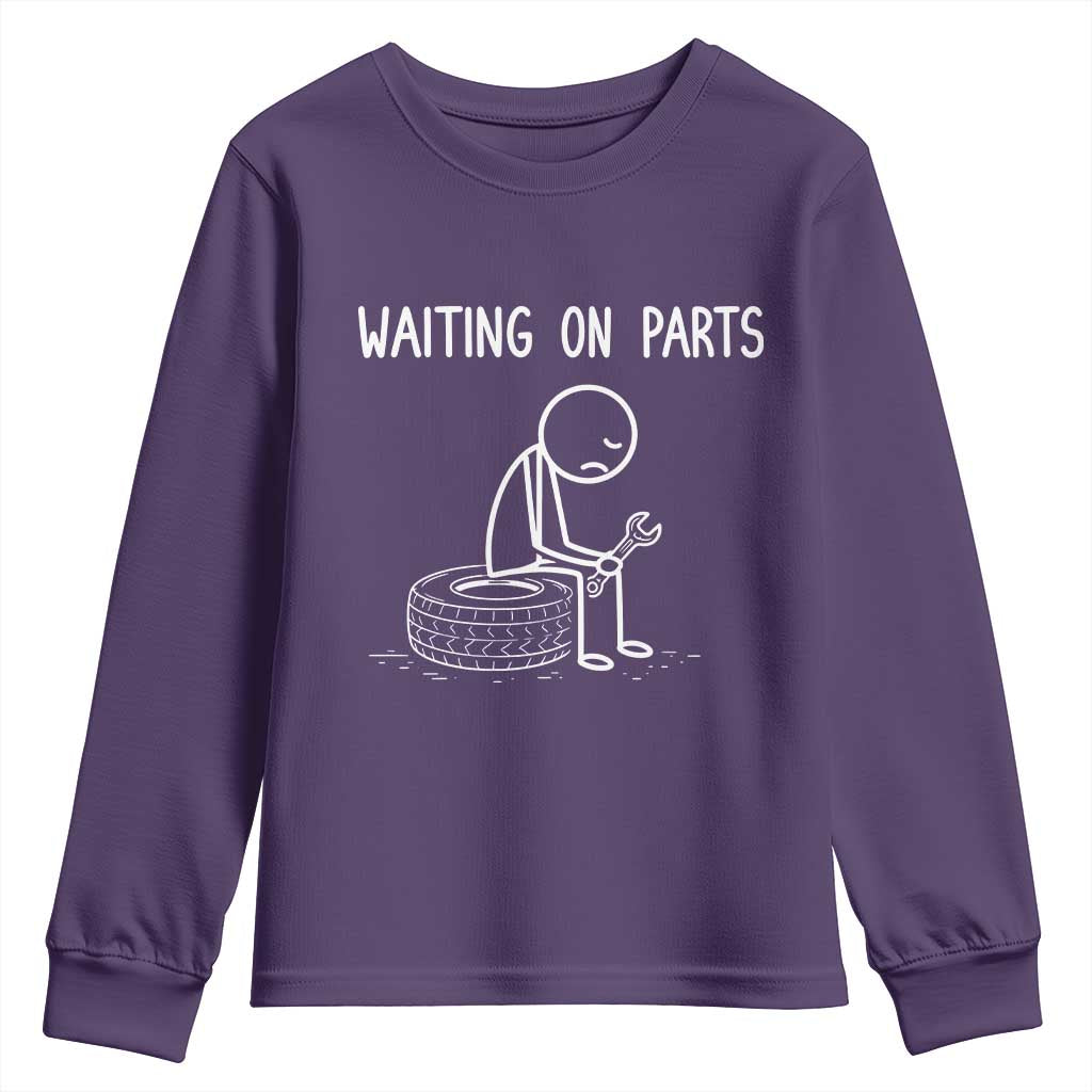 Funny Waiting On Parts Mechanic Auto Repair Car Youth Sweatshirt TS10 Purple Print Your Wear