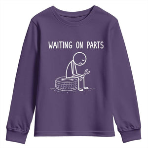 Funny Waiting On Parts Mechanic Auto Repair Car Youth Sweatshirt TS10 Purple Print Your Wear