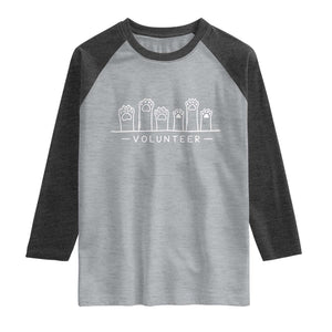 Animal Shelter Volunteer Raglan Shirt Cat Dog Rescue Supporter TS10 Heather Gray Heather Charcoal Print Your Wear