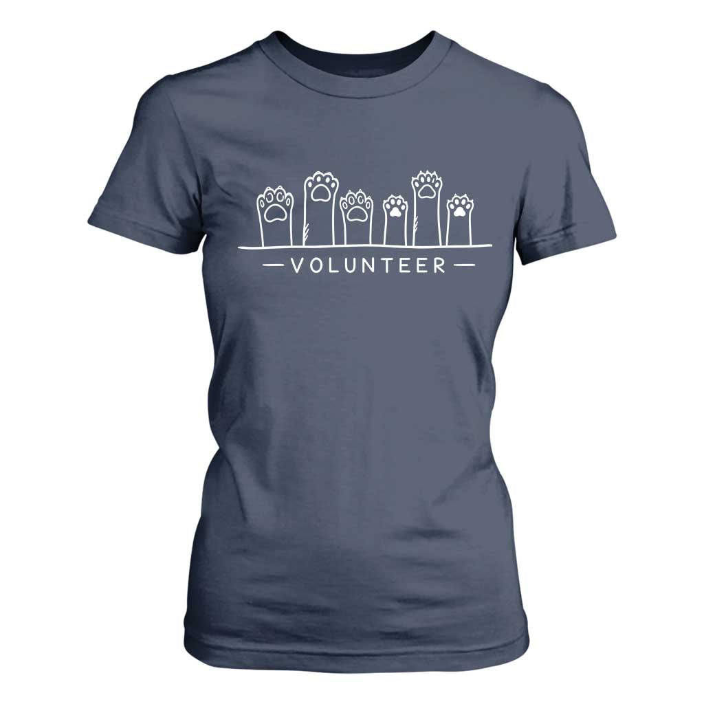 Animal Shelter Volunteer T Shirt For Women Cat Dog Rescue Supporter TS10 Navy Print Your Wear