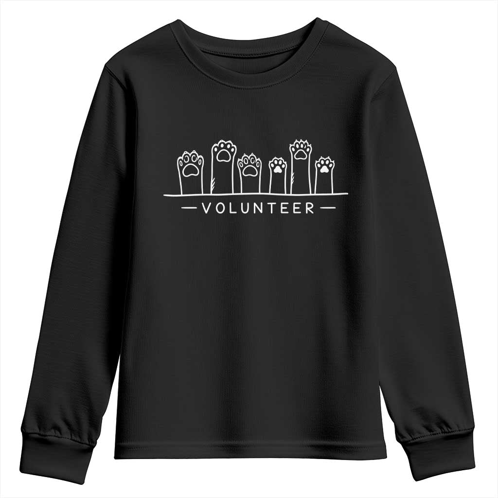 Animal Shelter Volunteer Youth Sweatshirt Cat Dog Rescue Supporter TS10 Black Print Your Wear