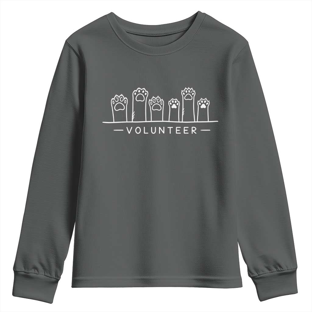 Animal Shelter Volunteer Youth Sweatshirt Cat Dog Rescue Supporter TS10 Dark Heather Print Your Wear