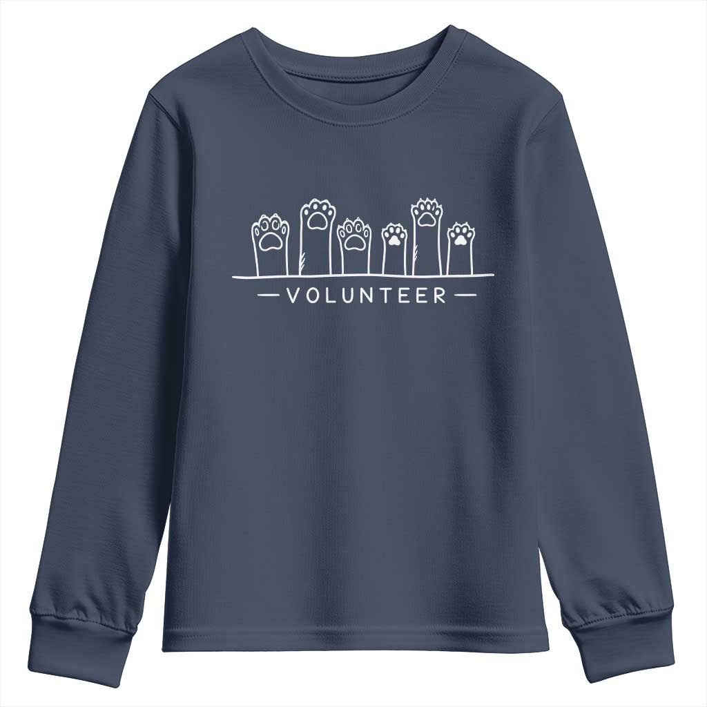 Animal Shelter Volunteer Youth Sweatshirt Cat Dog Rescue Supporter TS10 Navy Print Your Wear