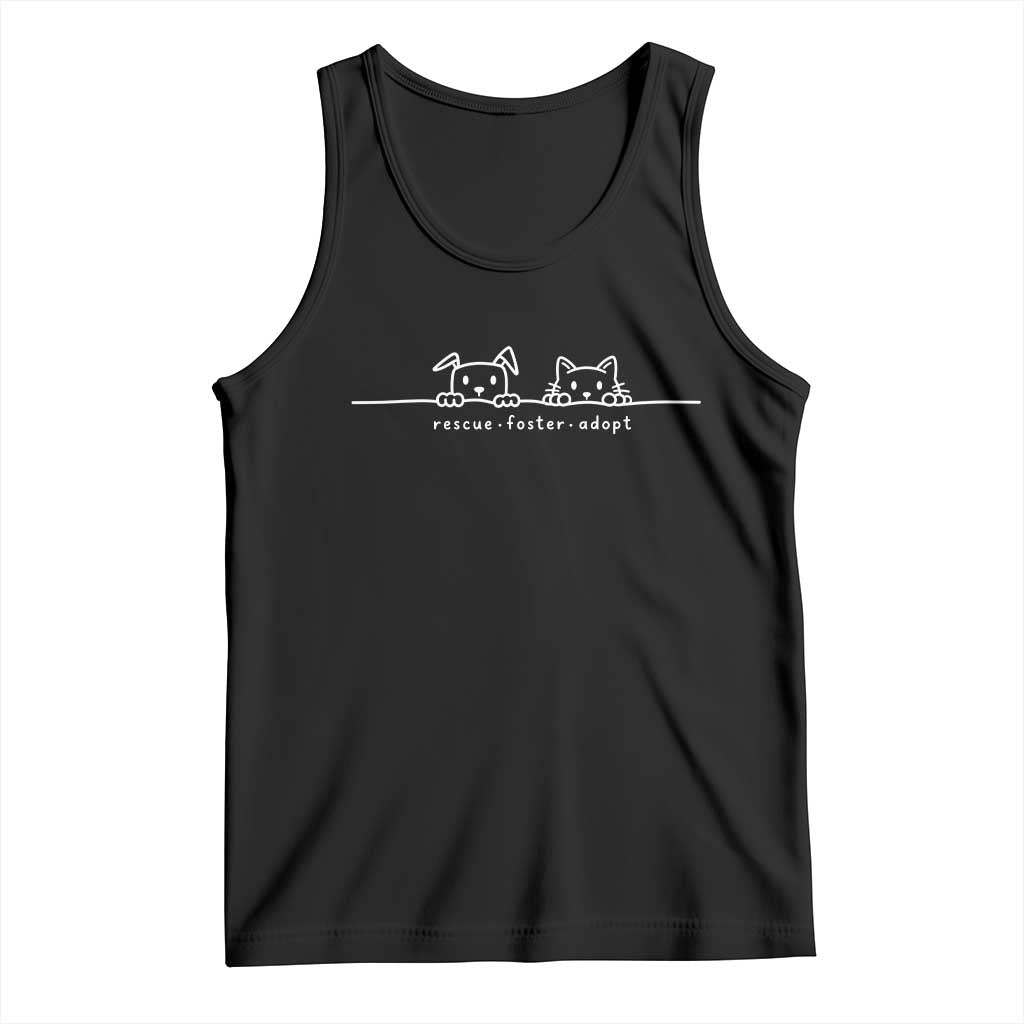 Rescue Dog Cat Tank Top Adopt Rescue Foster Animal Shelter Volunteer TS10 Black Print Your Wear