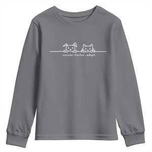 Rescue Dog Cat Youth Sweatshirt Adopt Rescue Foster Animal Shelter Volunteer TS10 Charcoal Print Your Wear