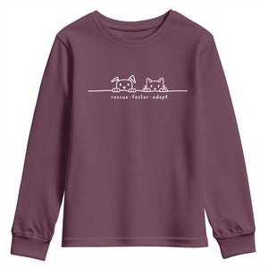 Rescue Dog Cat Youth Sweatshirt Adopt Rescue Foster Animal Shelter Volunteer TS10 Maroon Print Your Wear