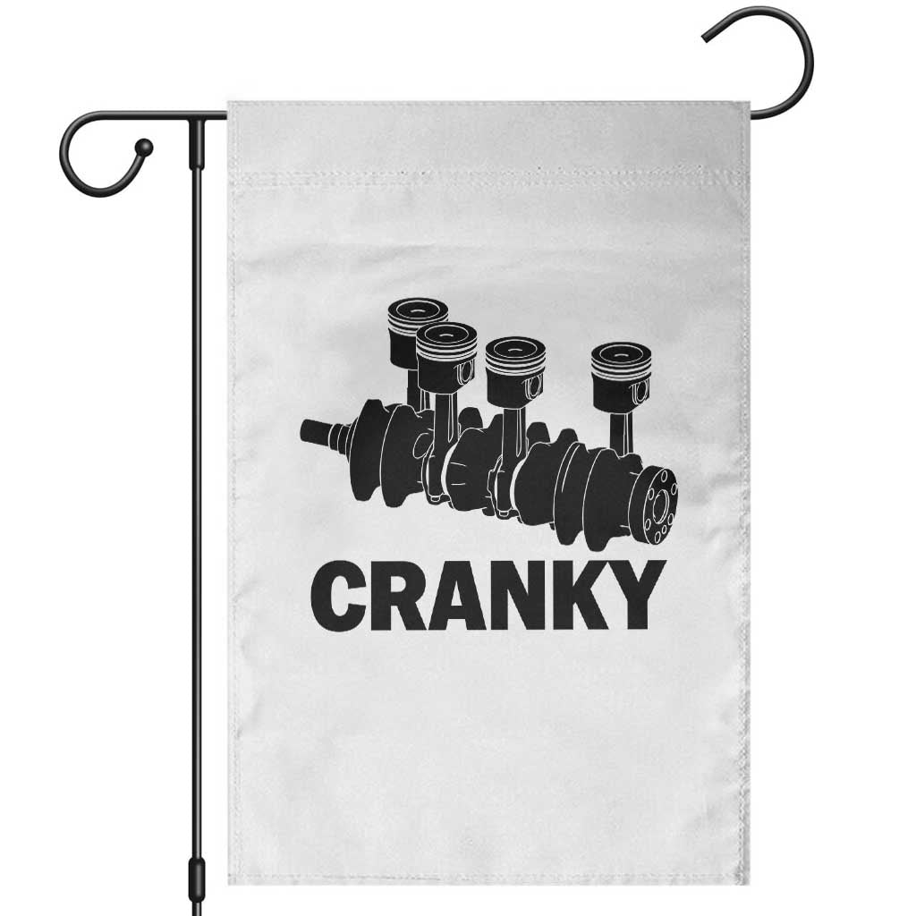 Cranky Car Engine Crankshaft Cars Lover Garden Flag Mechanics Father Day TS10 White Print Your Wear
