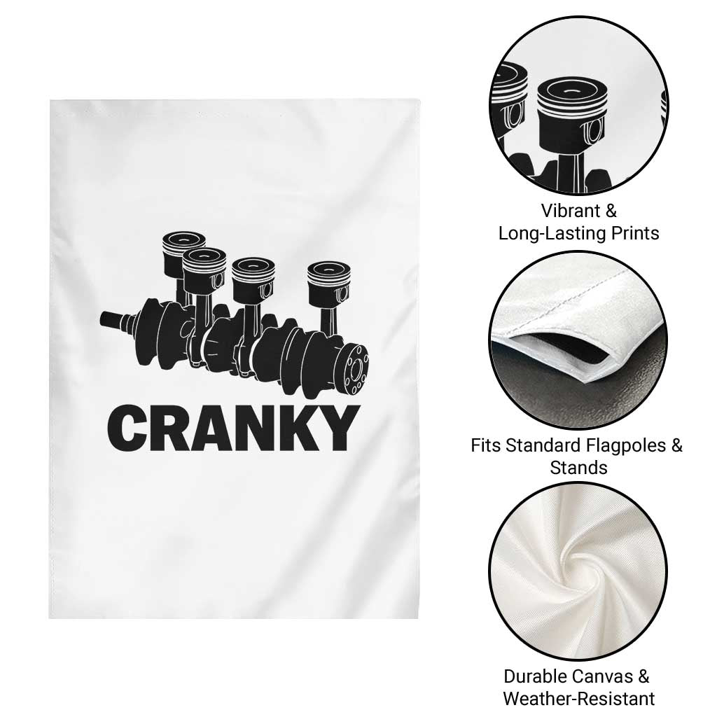 Cranky Car Engine Crankshaft Cars Lover Garden Flag Mechanics Father Day TS10 Print Your Wear