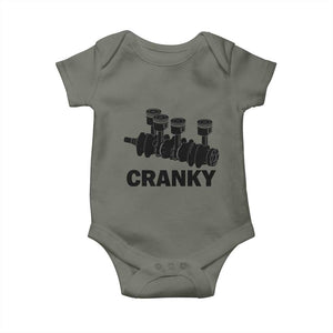 Cranky Car Engine Crankshaft Cars Lover Baby Onesie Mechanics Father Day TS10 Military Green Print Your Wear