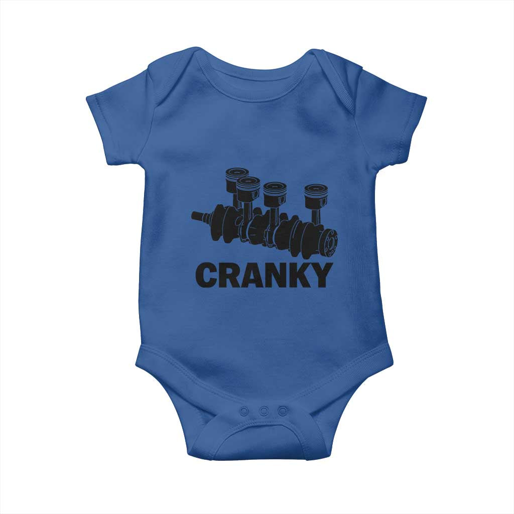 Cranky Car Engine Crankshaft Cars Lover Baby Onesie Mechanics Father Day TS10 Royal Blue Print Your Wear