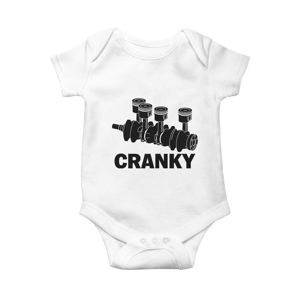 Cranky Car Engine Crankshaft Cars Lover Baby Onesie Mechanics Father Day TS10 White Print Your Wear