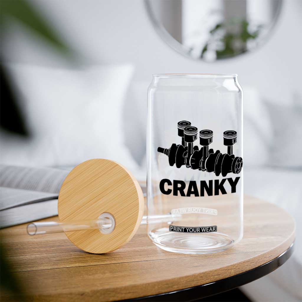 Cranky Car Engine Crankshaft Cars Lover Glass Can Mechanics Father Day TS10 Print Your Wear