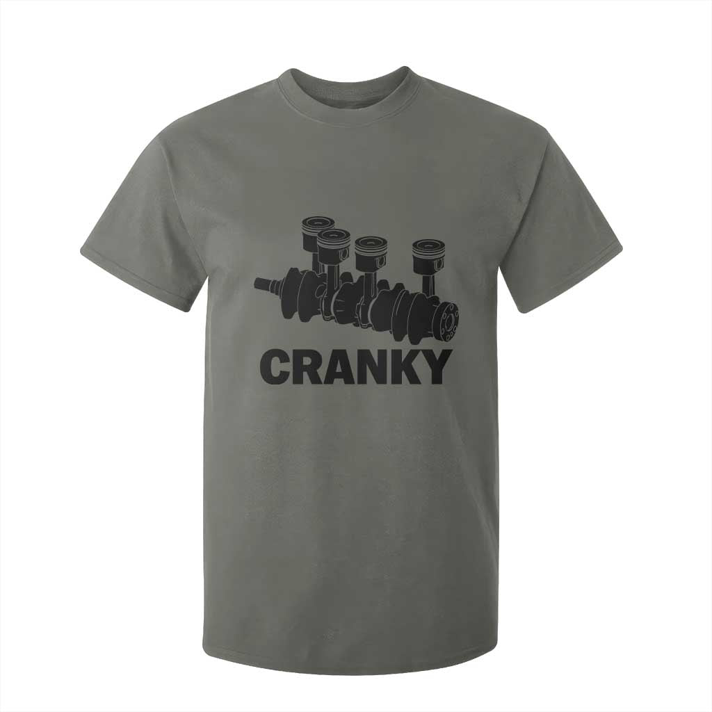 Cranky Car Engine Crankshaft Cars Lover T Shirt For Kid Mechanics Father Day TS10 Military Green Print Your Wear