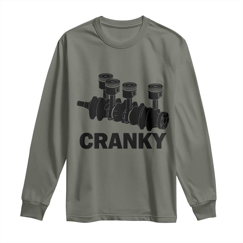 Cranky Car Engine Crankshaft Cars Lover Long Sleeve Shirt Mechanics Father Day TS10 Military Green Print Your Wear