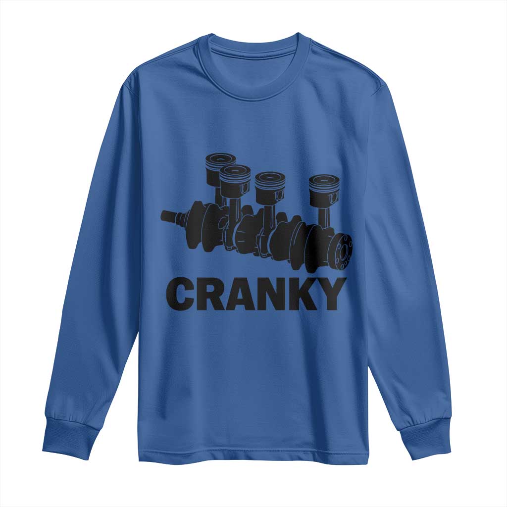 Cranky Car Engine Crankshaft Cars Lover Long Sleeve Shirt Mechanics Father Day TS10 Royal Blue Print Your Wear