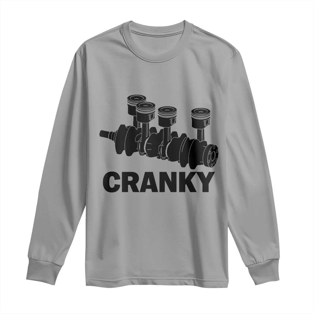 Cranky Car Engine Crankshaft Cars Lover Long Sleeve Shirt Mechanics Father Day TS10 Sport Gray Print Your Wear