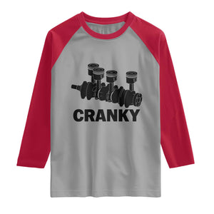 Cranky Car Engine Crankshaft Cars Lover Raglan Shirt Mechanics Father Day TS10 Sport Gray Red Print Your Wear