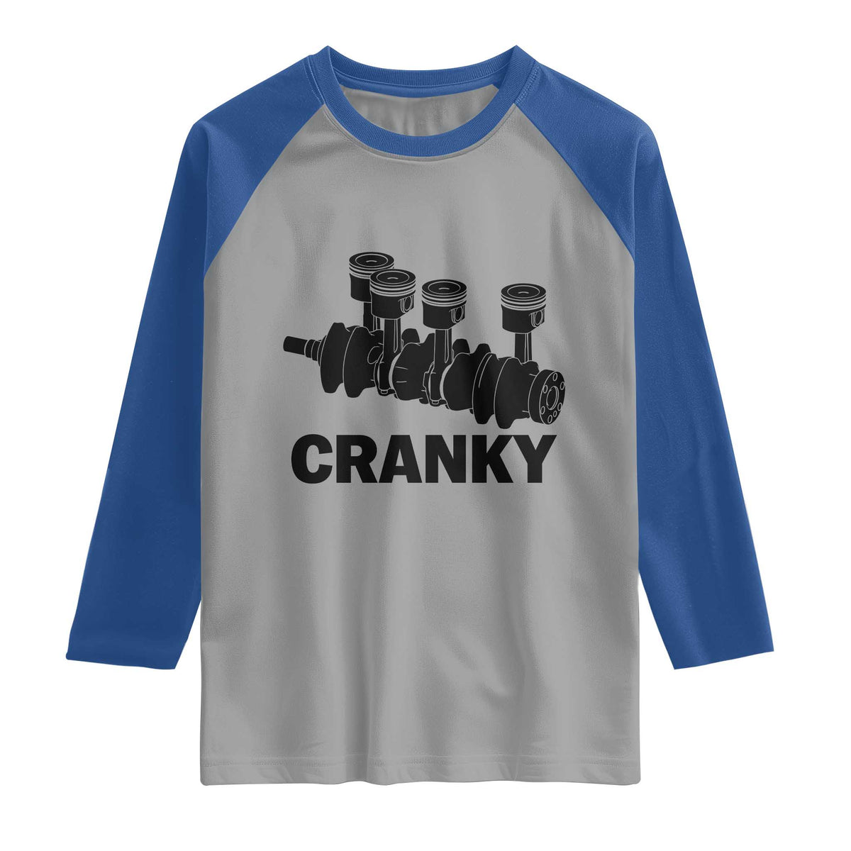 Cranky Car Engine Crankshaft Cars Lover Raglan Shirt Mechanics Father Day TS10 Sport Gray Royal Print Your Wear