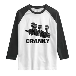 Cranky Car Engine Crankshaft Cars Lover Raglan Shirt Mechanics Father Day TS10 White Black Print Your Wear