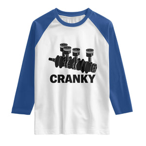 Cranky Car Engine Crankshaft Cars Lover Raglan Shirt Mechanics Father Day TS10 White Royal Print Your Wear