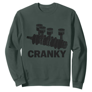 Cranky Car Engine Crankshaft Cars Lover Sweatshirt Mechanics Father Day TS10 Dark Forest Green Print Your Wear