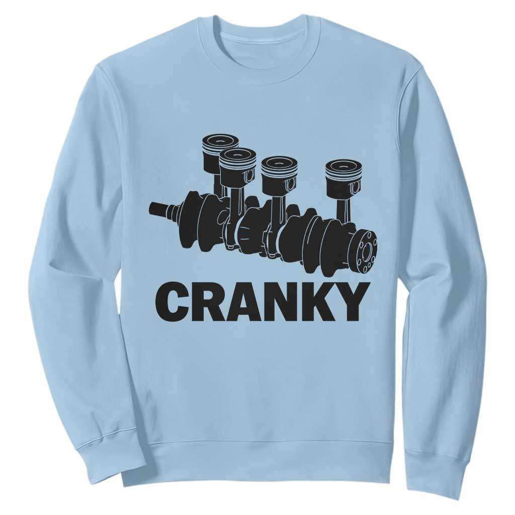 Cranky Car Engine Crankshaft Cars Lover Sweatshirt Mechanics Father Day TS10 Light Blue Print Your Wear