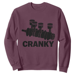 Cranky Car Engine Crankshaft Cars Lover Sweatshirt Mechanics Father Day TS10 Maroon Print Your Wear