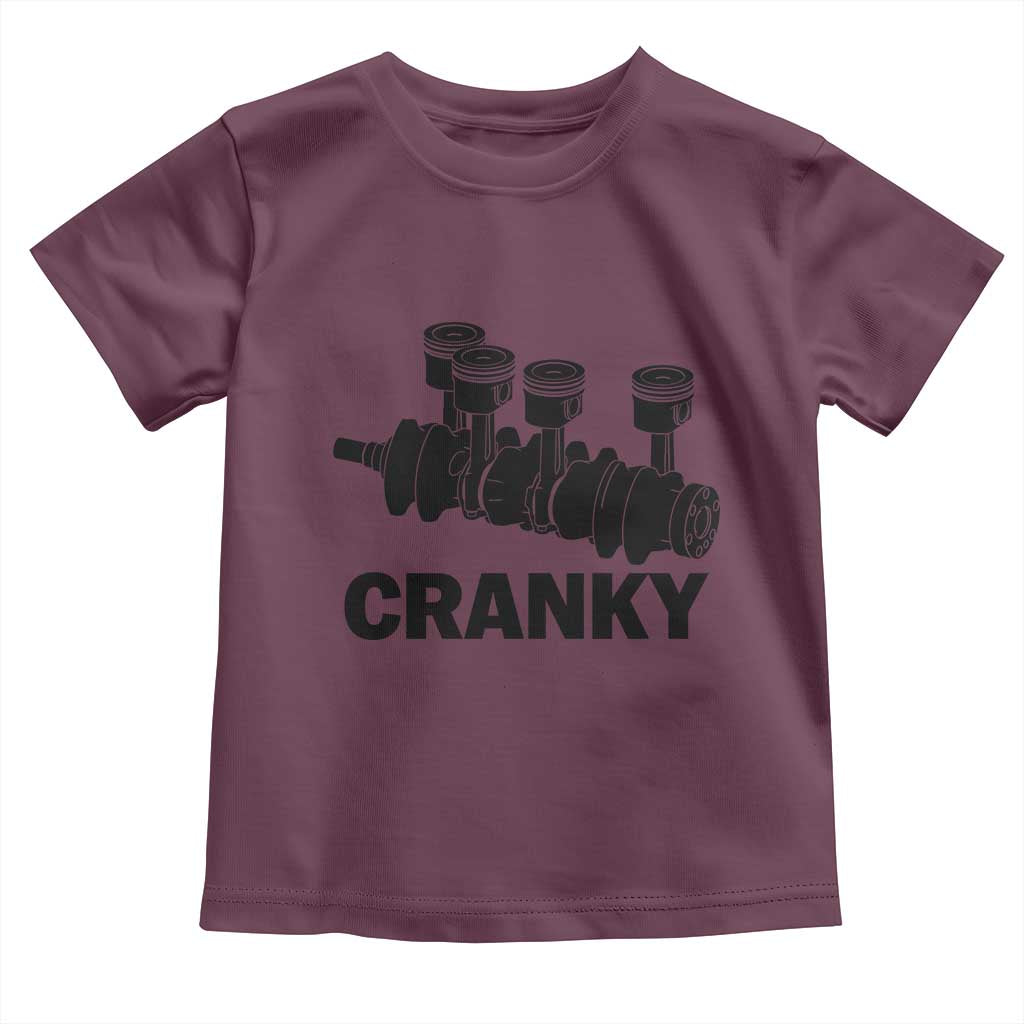 Cranky Car Engine Crankshaft Cars Lover Toddler T Shirt Mechanics Father Day TS10 Maroon Print Your Wear
