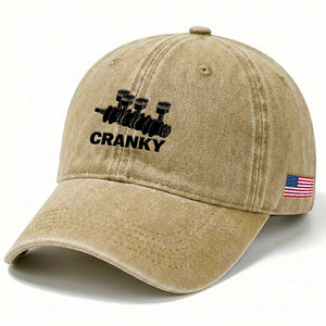 Cranky Car Engine Crankshaft Cars Lover Washed Cotton Baseball Cap Mechanics Father Day TS10 Print Your Wear
