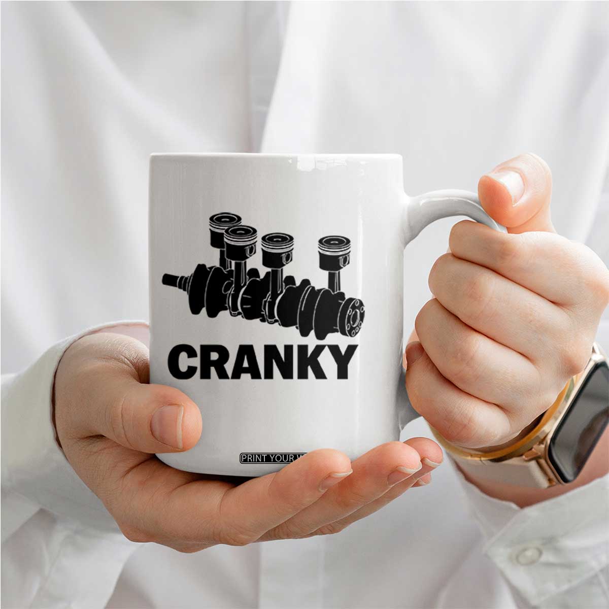 Cranky Car Engine Crankshaft Cars Lover Coffee Mug Mechanics Father Day TS10 Print Your Wear