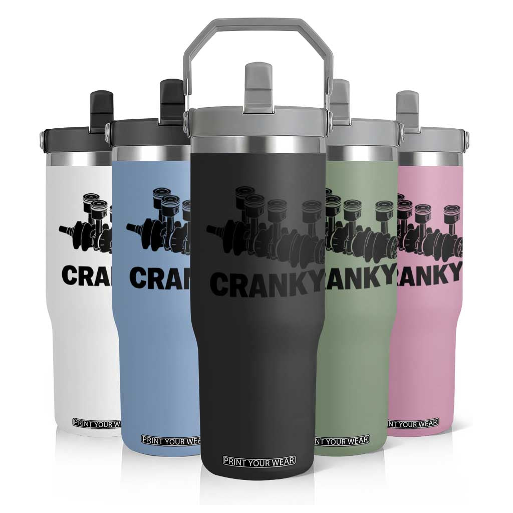 Cranky Car Engine Crankshaft Cars Lover Flip Straw Tumbler Mechanics Father Day TS10 Print Your Wear