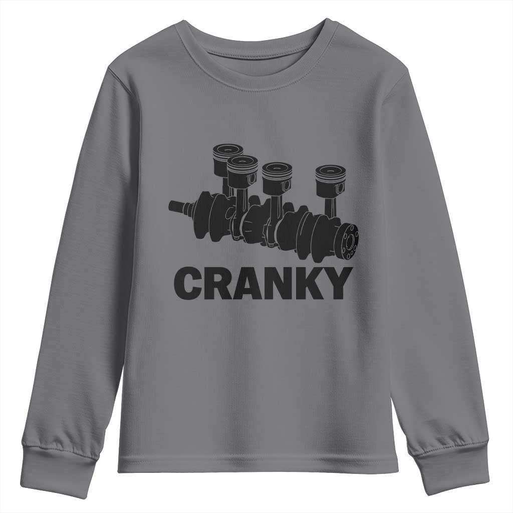 Cranky Car Engine Crankshaft Cars Lover Youth Sweatshirt Mechanics Father Day TS10 Charcoal Print Your Wear