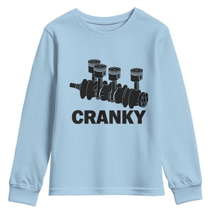 Cranky Car Engine Crankshaft Cars Lover Youth Sweatshirt Mechanics Father Day TS10 Light Blue Print Your Wear
