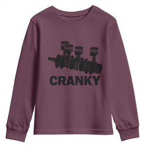 Cranky Car Engine Crankshaft Cars Lover Youth Sweatshirt Mechanics Father Day TS10 Maroon Print Your Wear